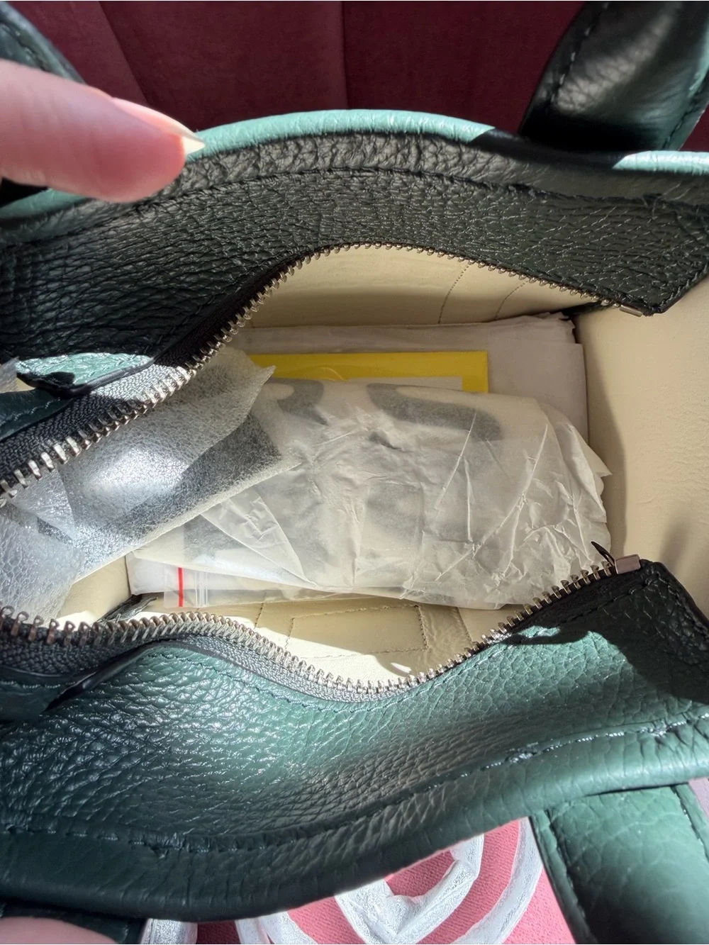 Marc Jacobs Mini Tote Bag in Deep Green Pebbled Leather - Picture 3 of 7